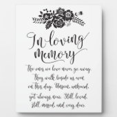 In Love Memory Erinnerung Hochzeitszeichen Fotoplatte (Vorderseite)
