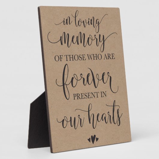 In Love Memory Erinnerung Hochzeitszeichen Fotoplatte (Seite)