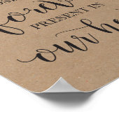 In Love Memory Erinnerung Hochzeitszeichen Poster (Ecke)