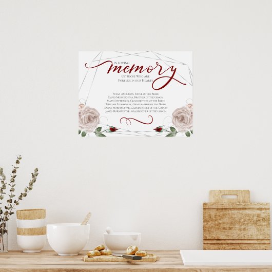 In Love Memory Erinnerung Hochzeitszeichen Poster (Küche)