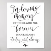 In Love Memory Erinnerung Hochzeitszeichen Poster (Vorne)