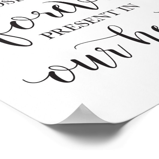 In Love Memory Erinnerung Hochzeitszeichen Poster (Ecke)