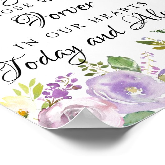 In Love Memory Erinnerung Hochzeitszeichen Poster (Ecke)