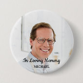 In Love Memory Erinnerung Moderne Foto Memorial Button (Vorderseite)