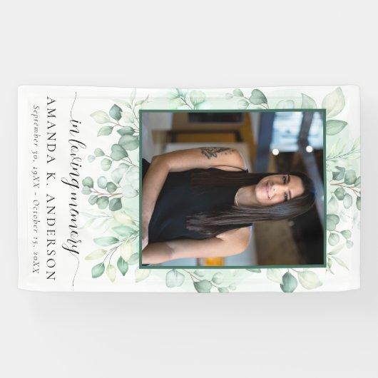 In Love Memory Eucalyptus Greenery Services Banner (Horizontal)