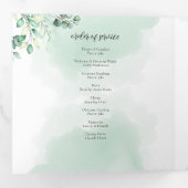 In Love Memory Eucalyptus Greenery Services Dreifach Gefaltete Karte (Innen Erste Seite)