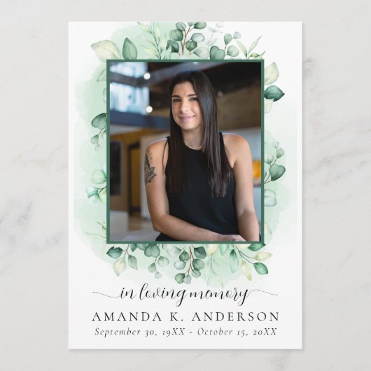 In Love Memory Eucalyptus Greenery Services Programm (Vorderseite)