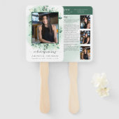 In Love Memory Eukalyptus Greenery Obituary Fächer (Vorne und Hinten)