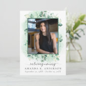 In Love Memory Eukalyptus Greenery Obituary Programm (Stehend Vorderseite)