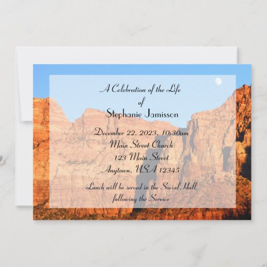 In Love Memory Feier des Lebens Einladung (Rückseite)