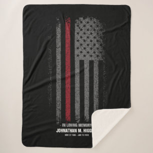 In Love Memory FireFighter Thin Red Line Flag Sherpadecke