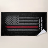 In Love Memory FireFighter Thin Red Line Flag Strandtuch (Vorderseite)