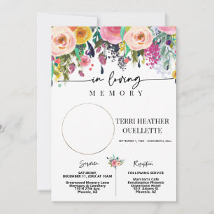 In Love Memory Floral Beerdigung Memorial Service Einladung