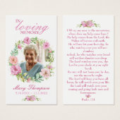 In Love Memory Floral Foto Beerdigung Gebetskarte (Vorne & Hinten)