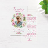 In Love Memory Floral Foto Beerdigung Gebetskarte (Schreibtisch)