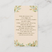 In Love Memory Floral Foto Beerdigung Gebetskarte Visitenkarte (Rückseite)