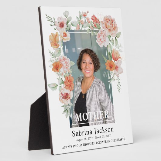 In Love Memory Floral Foto Beerdigung Gedenkstätte Fotoplatte (Seite)