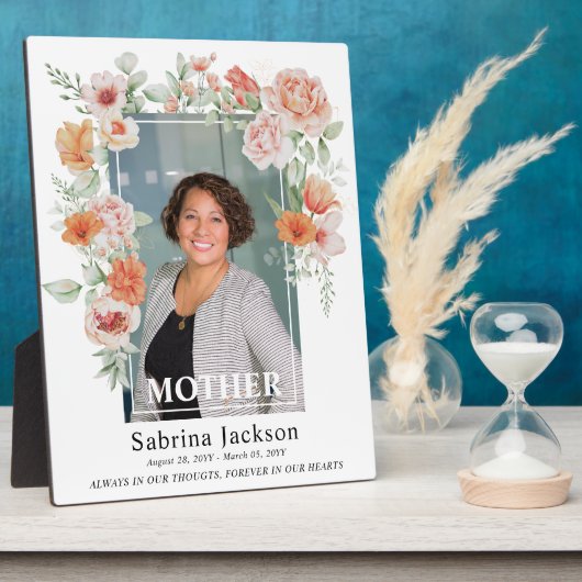 In Love Memory Floral Foto Beerdigung Gedenkstätte Fotoplatte (Seite)