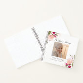 In Love Memory Floral Foto Begräbnis Gästebuch Notizblock (Innenseite)