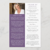 In Love Memory Floral Foto Memorial Service Programm (Rückseite)