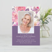 In Love Memory Floral Foto Memorial Service Programm (Stehend Vorderseite)