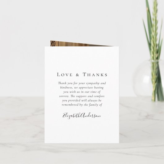 In Love Memory Folded Memorial Prayer Card (Rückseite)