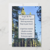 In Love Memory Forest Memorial Card Einladung (Rückseite)