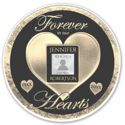 In Love Memory Forever in unserem Hearts Aufkleber (Vorderseite)