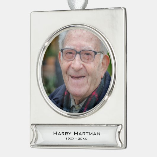 In Love Memory Foto Banner-Ornament Silber (Links)