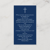 In Love Memory Foto Beerdigung Blue Prayer Card Visitenkarte (Rückseite)