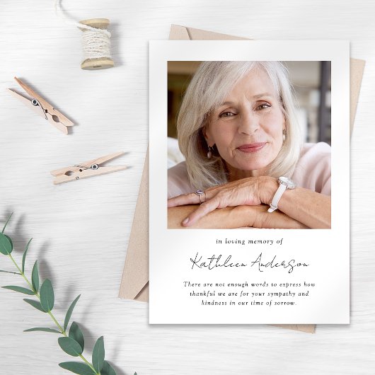 In Love Memory Foto Beerdigung Dankeskarte