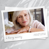 In Love Memory Foto Beerdigung Dankeskarte
