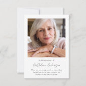 In Love Memory Foto Beerdigung Dankeskarte (Vorderseite)
