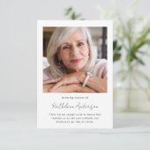 In Love Memory Foto Beerdigung Dankeskarte (Stehend Vorderseite)