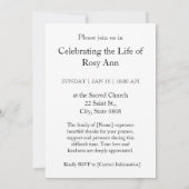 In Love Memory Foto Beerdigung Einladung (Rückseite)