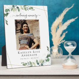 In Love Memory Foto Beerdigung Eukalyptus Memorial Fotoplatte