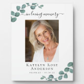 In Love Memory Foto Beerdigung Eukalyptus Memorial Fotoplatte (Vorderseite)