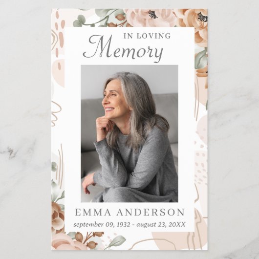 In Love Memory | Foto Beerdigung Gebet Flyer (Vorne)