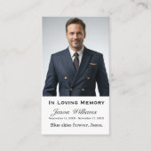 In Love Memory Foto Beerdigung Gedenkgebet Visitenkarte (Vorderseite)
