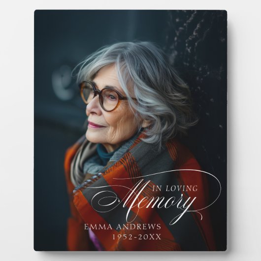 "In Love Memory" Foto Beerdigung Gedenkstätte Fotoplatte (Vorderseite)