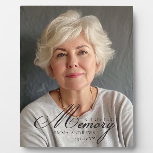 "In Love Memory" Foto Beerdigung Gedenkstätte Fotoplatte (Vorderseite)