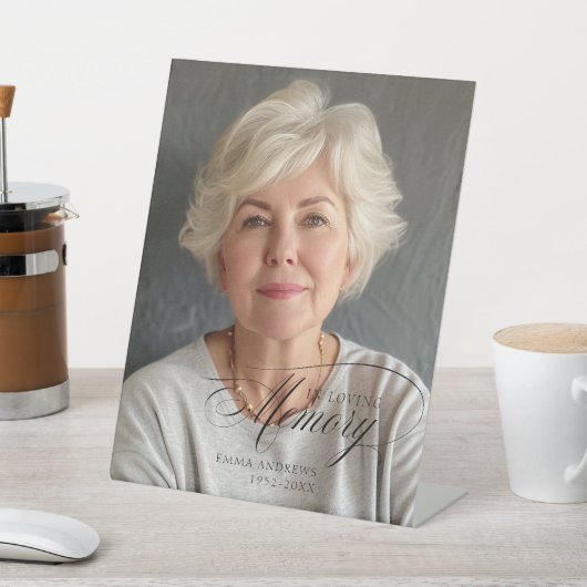 "In Love Memory" Foto Beerdigung Gedenkstätte Sockelschild (In SItu)