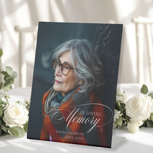 "In Love Memory" Foto Beerdigung Gedenkstätte Sockelschild