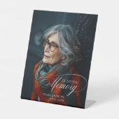 "In Love Memory" Foto Beerdigung Gedenkstätte Sockelschild (Vorderseite)