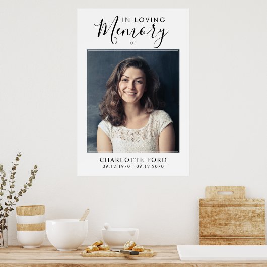In Love Memory Foto Beerdigung Memorial Willkommen Poster (Küche)