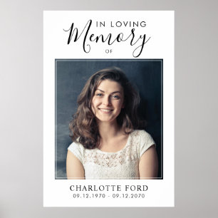 In Love Memory Foto Beerdigung Memorial Willkommen Poster