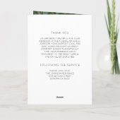 In Love Memory Foto Beerdigung Ordnung des Dienste Programm (Rückseite)