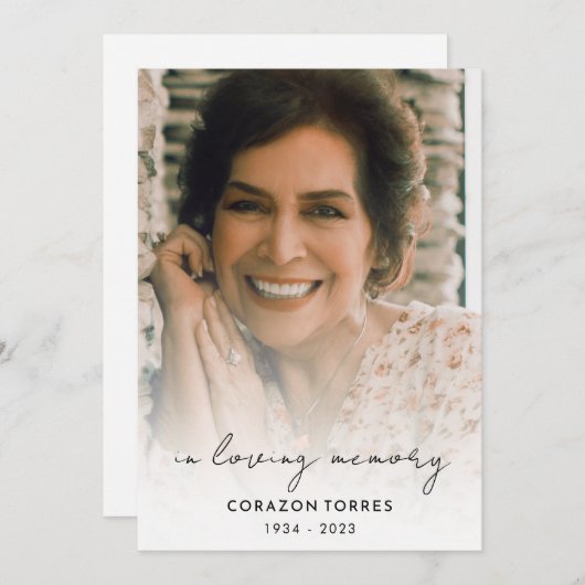 In Love Memory Foto Beerdigung Ordnung des Dienste Programm (Vorne/Hinten)