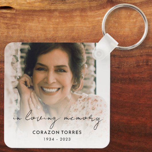 In Love Memory Foto Beerdigung Sake Schlüsselanhänger (Rückseite)
