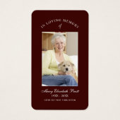 In Love Memory Foto Beerdigungskarte (Vorderseite)